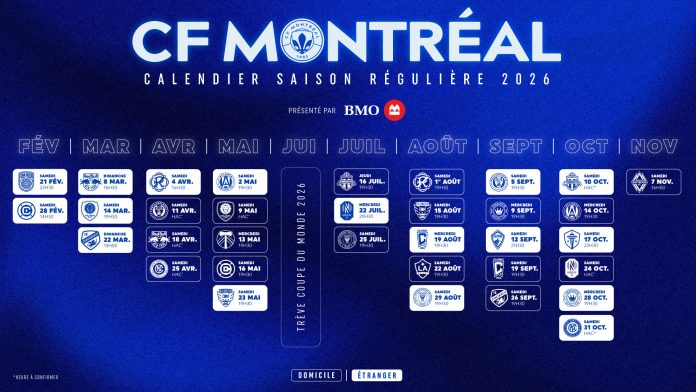 cf montreal calendrier